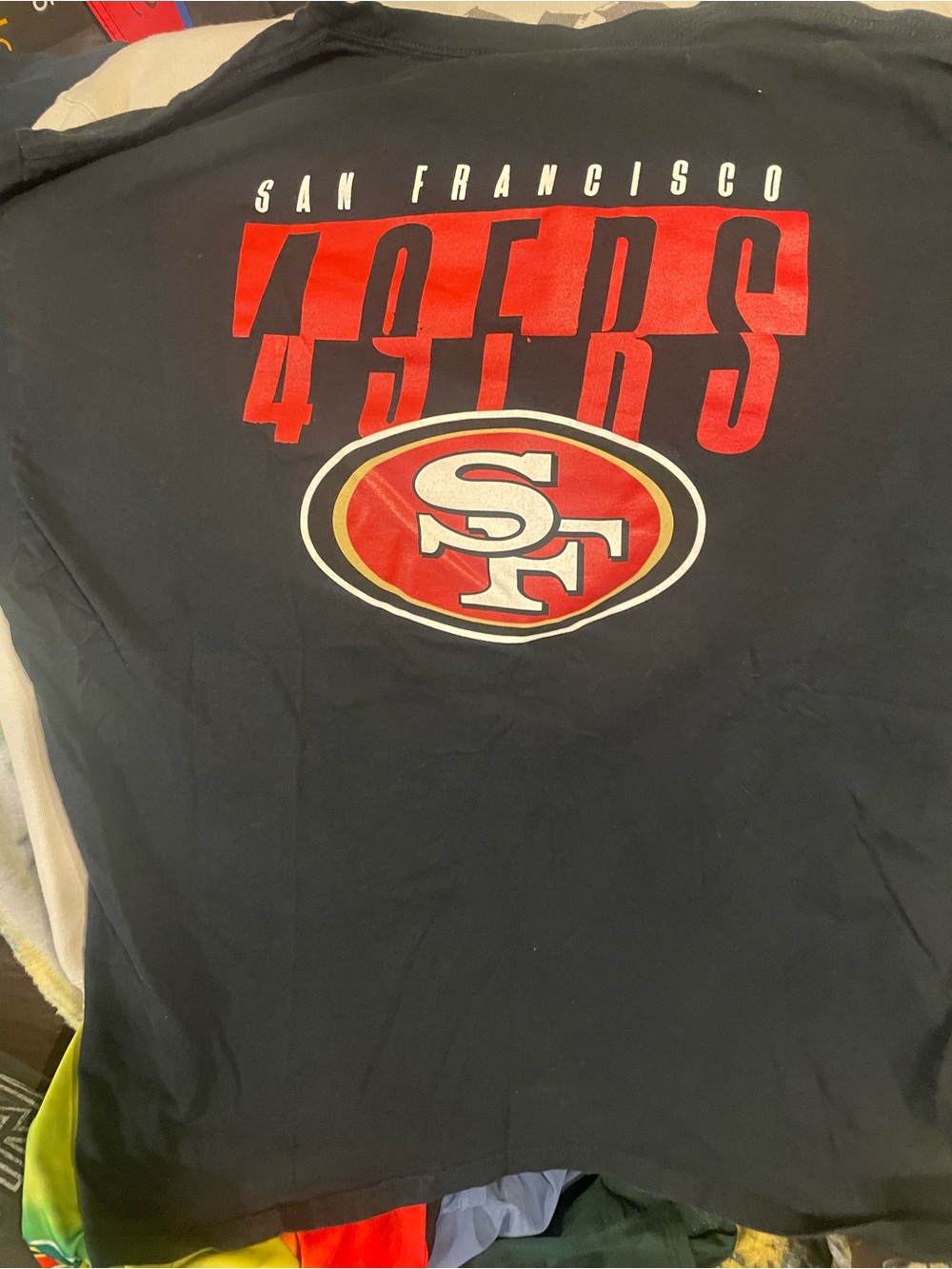 NFL San Francisco 49ers Black and Red Graphic Tee